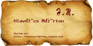 Hlavács Márton névjegykártya