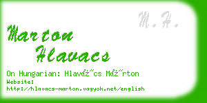marton hlavacs business card